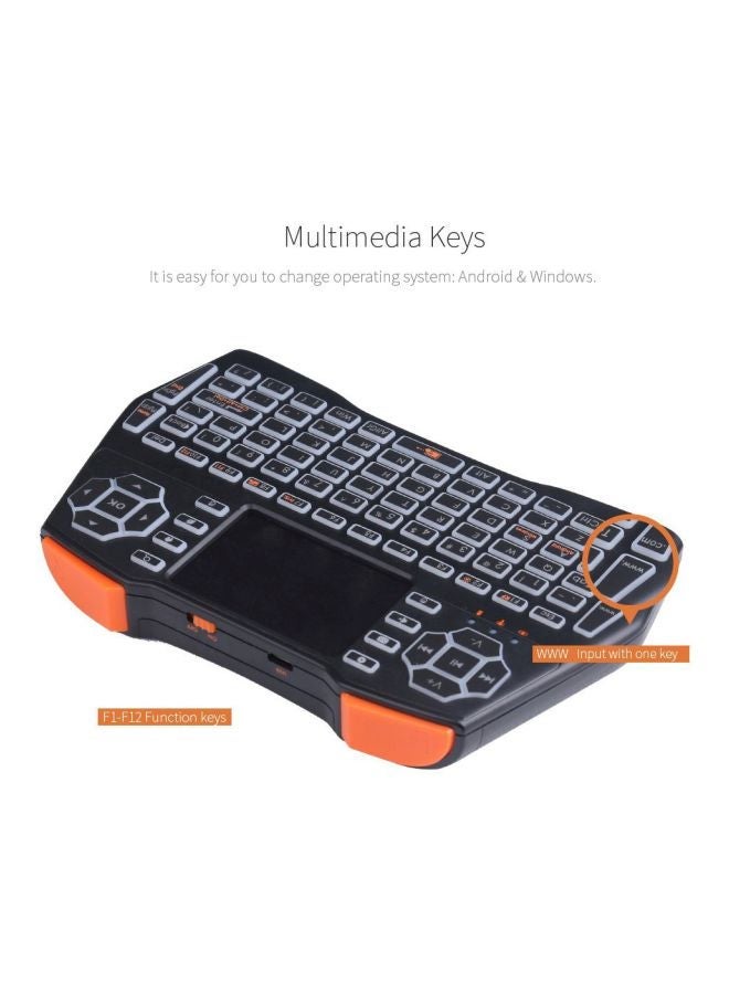 NIBEMINENT Mini Wireless Keyboard - English Black/Orange - Image 2
