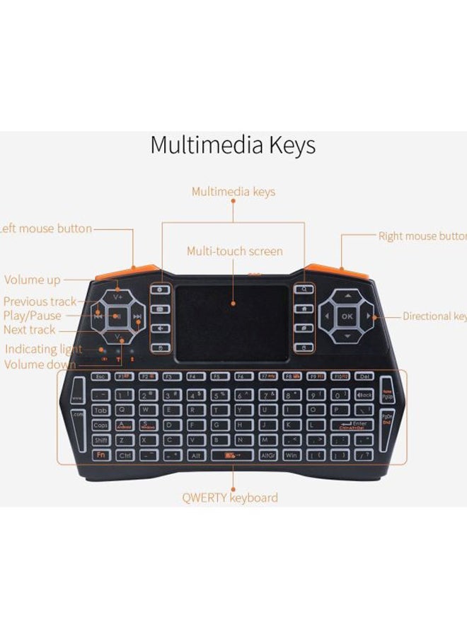 NIBEMINENT Mini Wireless Keyboard - English Black/Orange - Image 4