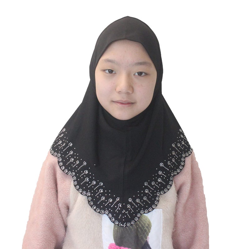 Modest Beauty حجاب بنات/أطفال جميل محتشم - وشاح رأس قطعة واحدة مسلم أميرة مع قماش تشيكي - Image 1