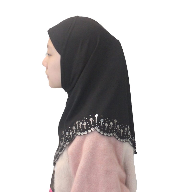Modest Beauty حجاب بنات/أطفال جميل محتشم - وشاح رأس قطعة واحدة مسلم أميرة مع قماش تشيكي - Image 2