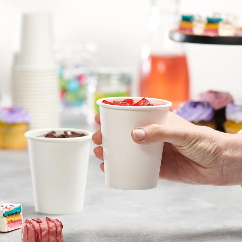 AL FAKHAMA Paper Cups 8oz (50 Pack) White Disposable Coffee Cups for Hot & Cold Drinks - Image 5