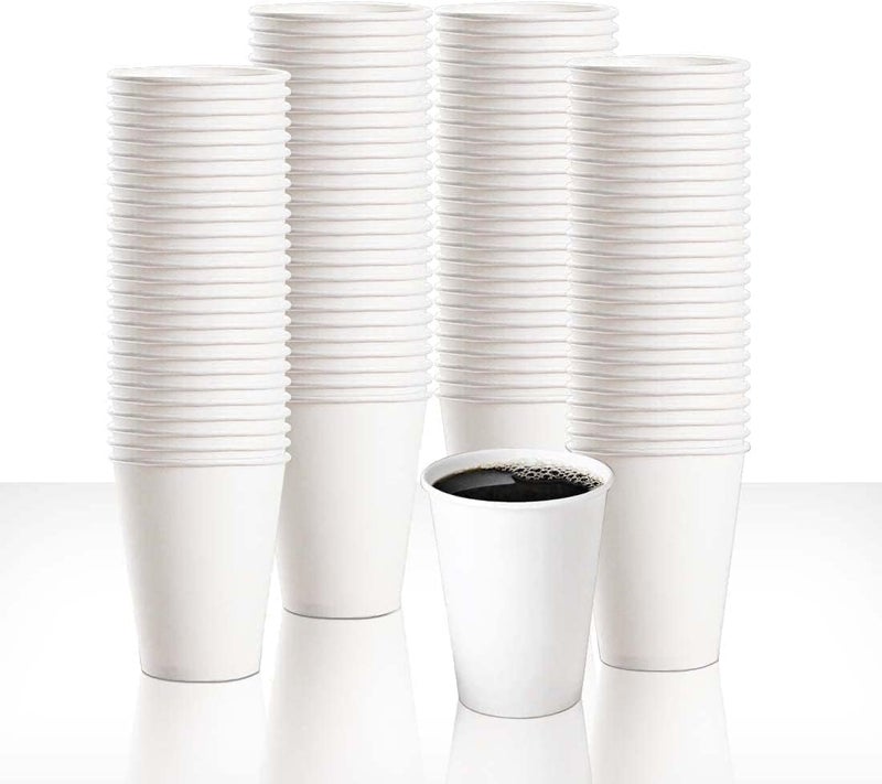 AL FAKHAMA Paper Cups 8oz (50 Pack) White Disposable Coffee Cups for Hot & Cold Drinks - Image 4