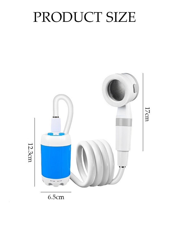 DUNISO Portable Bathroom Shower Set,Shower Pump with Shower Head, Rechargeable Portable Camping Outdoor Shower Sprayer Pumps Water from Bucket，Waterproof and Non Leakage，for Camping, Hiking, Travel, Car Washing Pet Cleaning - Image 2