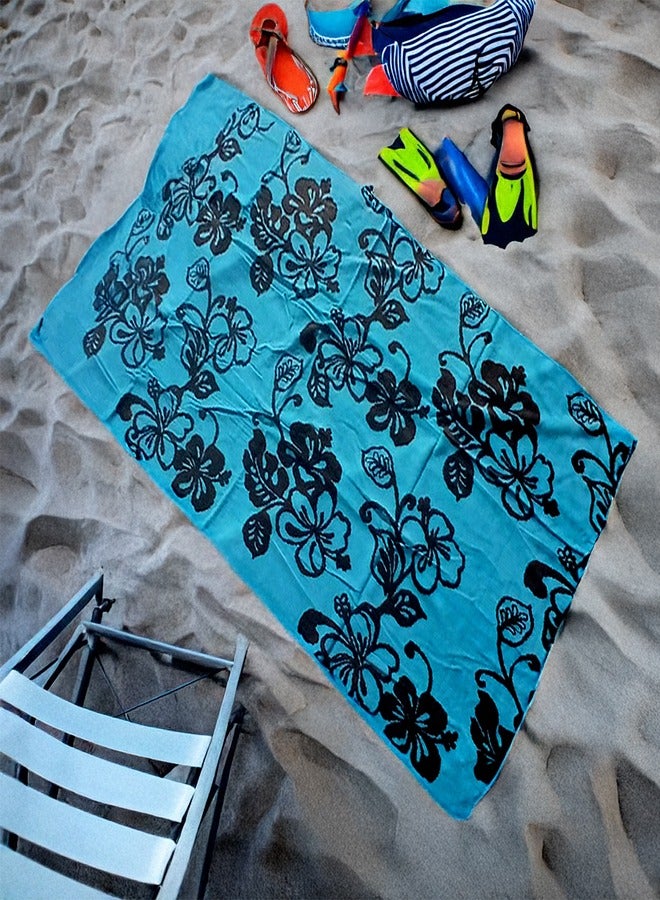 بشكير شاطئ فاخر 100% قطن - مقاس 95×175 سم لراحة مثالية.