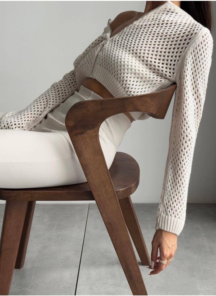 JOY - Zipped open knitwear Cardigan - Image 1