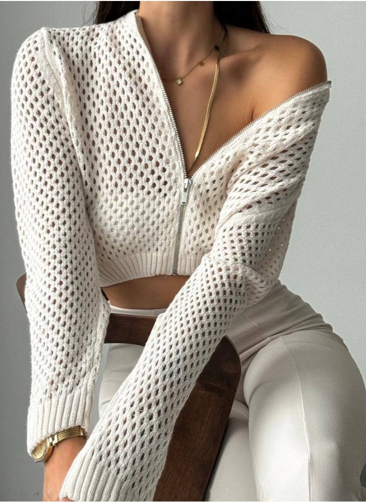 JOY - Zipped open knitwear Cardigan - Image 1