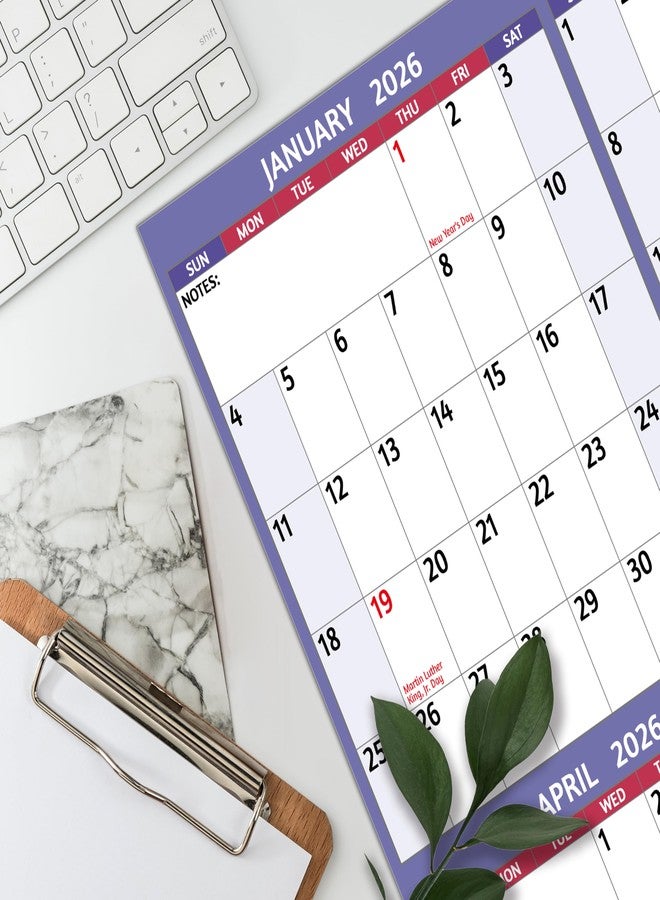BowCuk 2026 Yearly Wall Calendar, Purple - Image 2