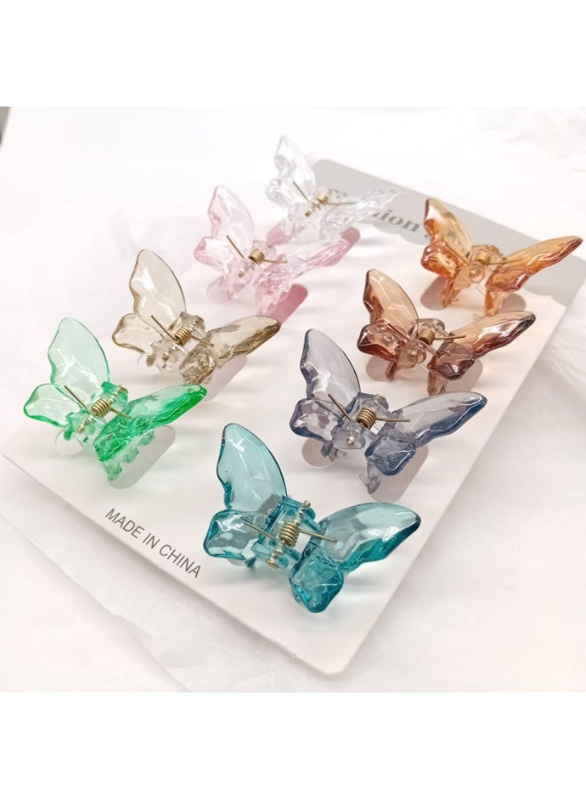 Akarm “8 Pieces Transparent Butterfly Hair Clips for Girls - Classic Crystal Colors - Cute and Elegant Hair Accessories” - Image 3