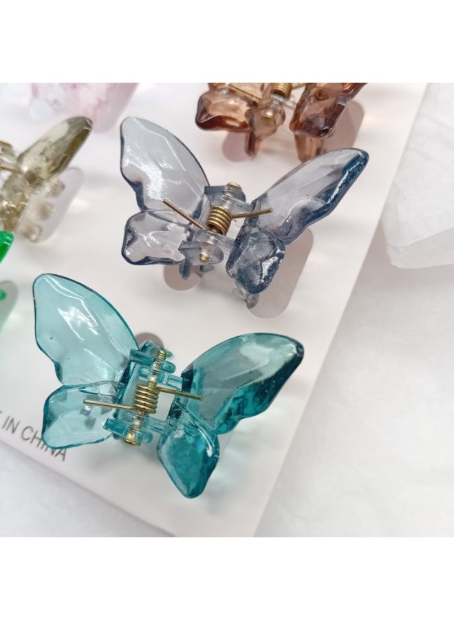 Akarm “8 Pieces Transparent Butterfly Hair Clips for Girls - Classic Crystal Colors - Cute and Elegant Hair Accessories” - Image 4