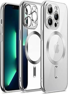 Next store Magnetic Clear Case for iPhone 13 Pro Max [Support Magsafe Charger] with Camera Lens Protector Shockproof TPU Full Body Protection Cover (Silver)