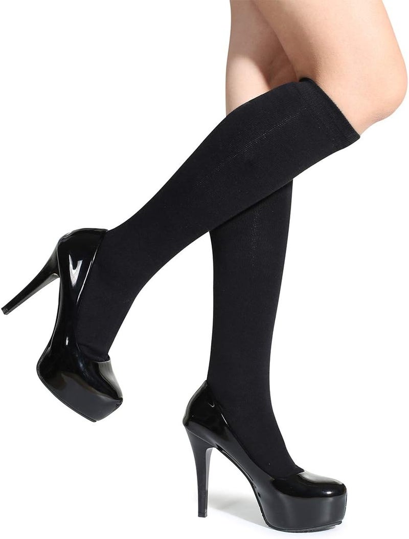 Leotruny 3 Pairs Women's Cotton Opaque Knee High Socks - Image 3
