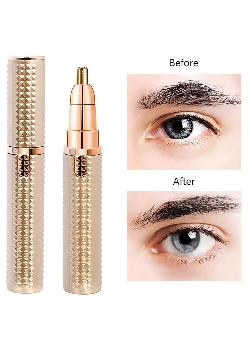VIO 3 in 1 Womens Facial Hair Remover Electric Eyebrow Trimmer Face Lips Nose Chin Hair Remover Painless Precision Portable Razor Shaver USB Rechargeable Travel Lipstick Style Gift  - Image 4