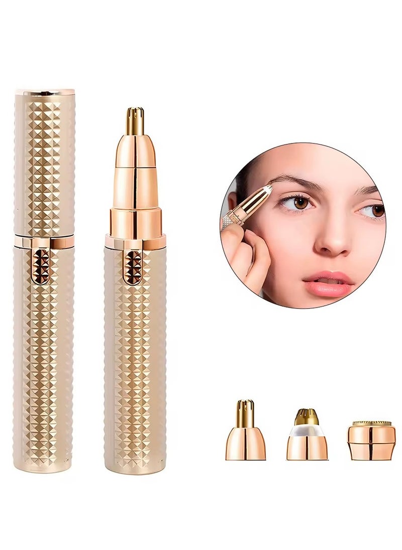 VIO 3 in 1 Womens Facial Hair Remover Electric Eyebrow Trimmer Face Lips Nose Chin Hair Remover Painless Precision Portable Razor Shaver USB Rechargeable Travel Lipstick Style Gift  - Image 2