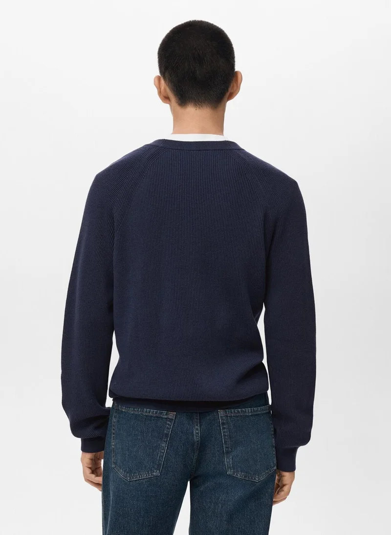 مانجو مان Ribbed knitted cardigan with buttons