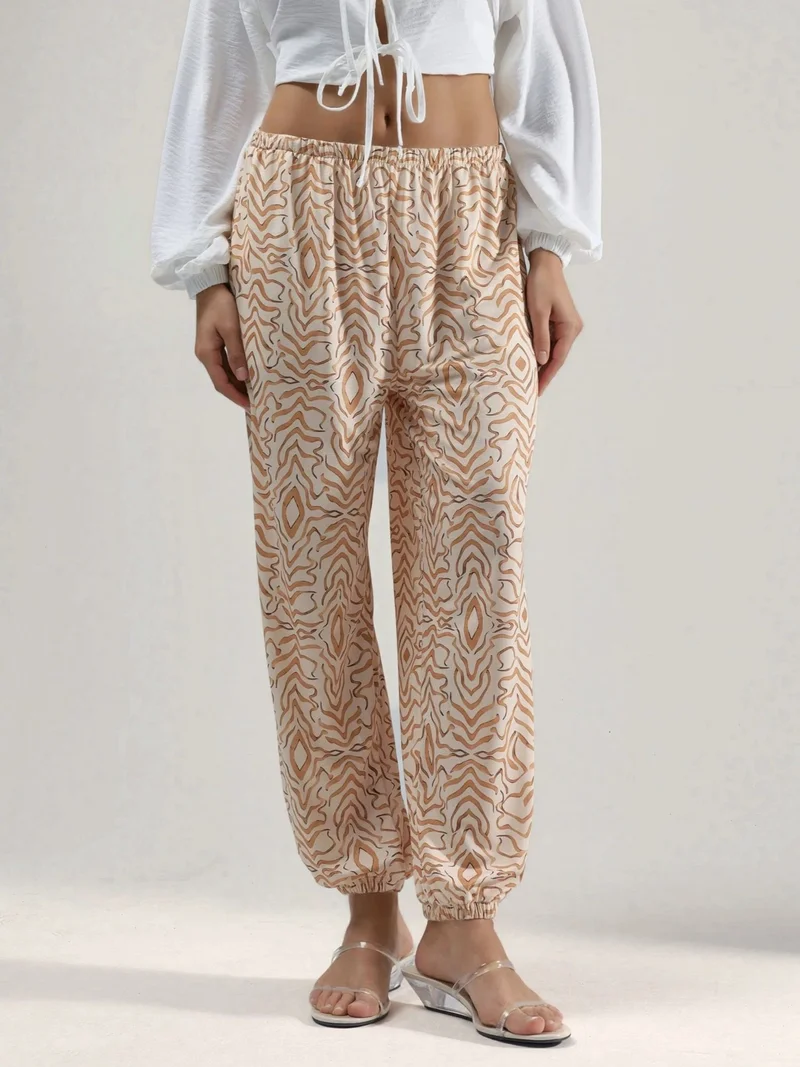 هيكاب Zebra Print Low Waist Jogger Pants