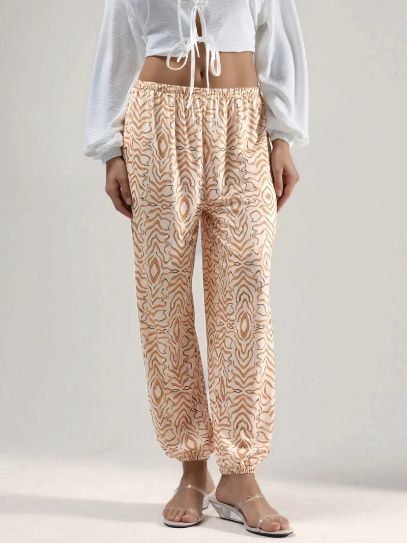 هيكاب Zebra Print Low Waist Jogger Pants
