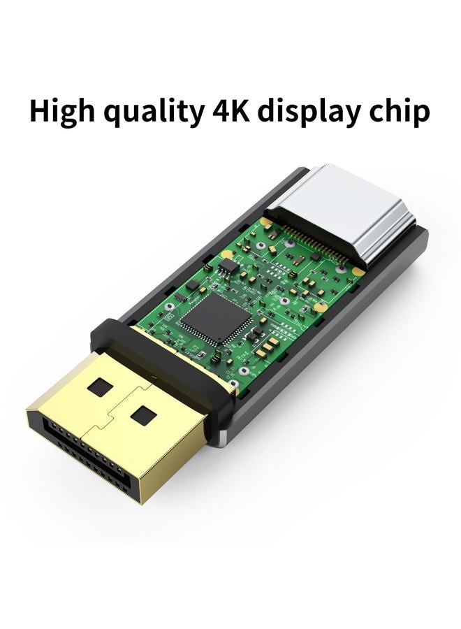 IIABC Displayport to HDMI Adapter， 4K 24K Gold Plated Displayport DP to HDMI Female Converter，Uni-Directional Display Port to HDMI Converter Compatible for Lenovo, HP, Dell &More- Grey - Image 4