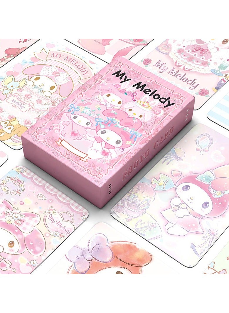 50-Piece Sanrio Melody Cute Anime Photo Lomo Cards - Image 1