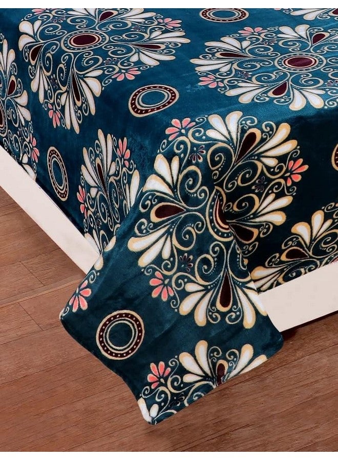 RD TREND 190 Gsm Flannel Warm Abstract Bedsheets For Winter,Double Flat Size 90 X 100 Inches,2 Pillow Covers 18 X 28 Inches(Teal Green,Double Flat), 300 TC - Image 4