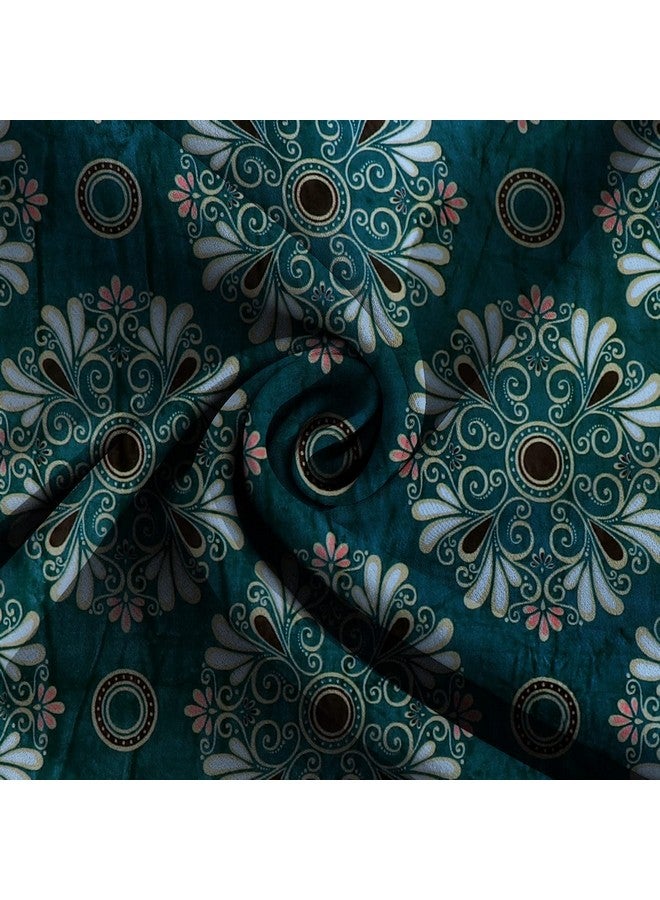 RD TREND 190 Gsm Flannel Warm Abstract Bedsheets For Winter,Double Flat Size 90 X 100 Inches,2 Pillow Covers 18 X 28 Inches(Teal Green,Double Flat), 300 TC - Image 2