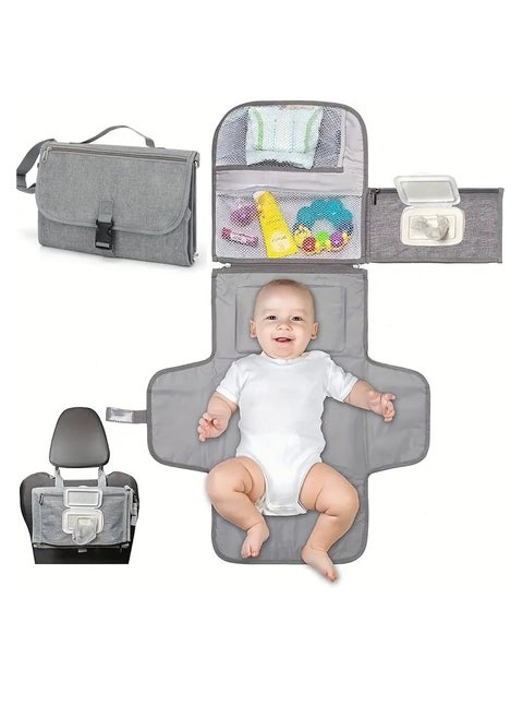 Baby Care Bundle - Ultra-Soft Changing Mat & Versatile Hanging Basket - Spacious Stroller Organizer for Diaper Storage