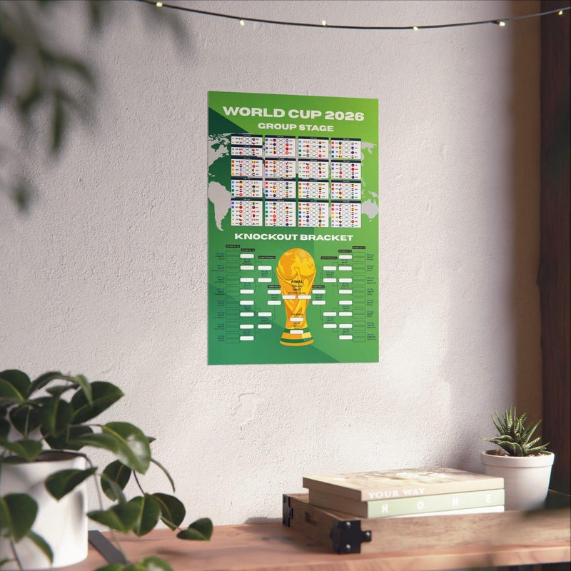 FIFA World Cup ARS Fine of Poster Official Football World Cup World Cup 2026 Group Stage Bracket Poster ET, PT or CT Timezone (84 x 59 cm) – 48 Team Fixtures, Dates, Stadiums & UK Time (BST) – 250gsm Uncoated Paper. (DESIGN A) - Image 3
