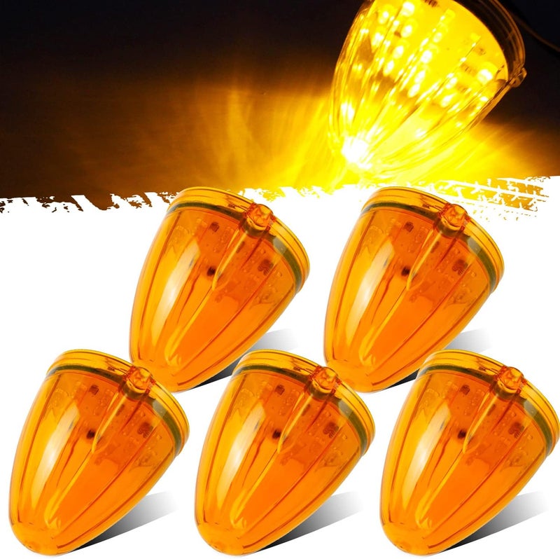 Partsam 150556 Amber LED Cab Marker Light for Trucks - 17 Diode Replacement Lens - Image 1