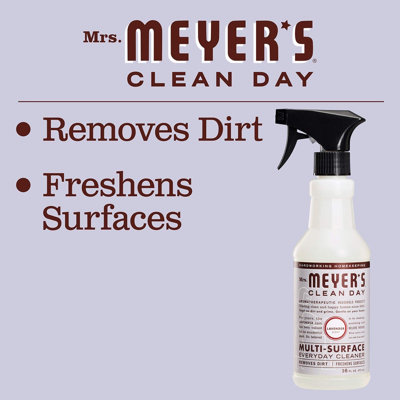 MRS. MEYER'S CLEAN DAY Multi-Surface Everyday Cleaner, Cruelty Free Formula, Lavender Scent, 16 oz- Pack of 3 - Image 5