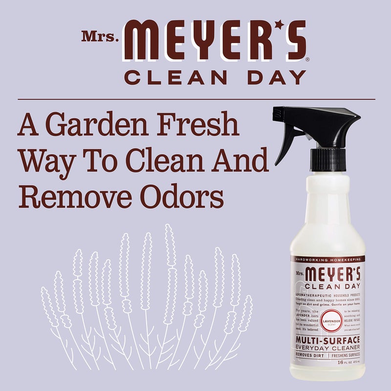 MRS. MEYER'S CLEAN DAY Multi-Surface Everyday Cleaner, Cruelty Free Formula, Lavender Scent, 16 oz- Pack of 3 - Image 4