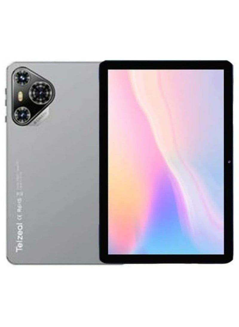 Telzeal P100 Android 13 Tablet – 10.1-Inch HD Display, 8GB RAM + 512GB ROM, Octa-Core Processor, Dual SIM + 5G WiFi Connectivity, 8000mAh Long Battery Life, Includes Wireless Keyboard & Mouse, Front & Rear Cameras – Sleek Grey Design for Work, Study & Entertainment - Image 1