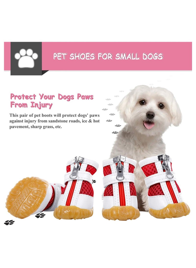 إكسفور أحذية شبكية للكلاب ، أحذية للكلاب تسمح بمرور الهواء للكلاب الصغيرة ، صنادل مقاومة للماء للحيوانات الأليفة مع نعل مضاد للانزلاق وإغلاق بسحاب ، واقي مخلب الحيوانات الأليفة المتين للرصيف الساخن (مقاس XL) - Image 3