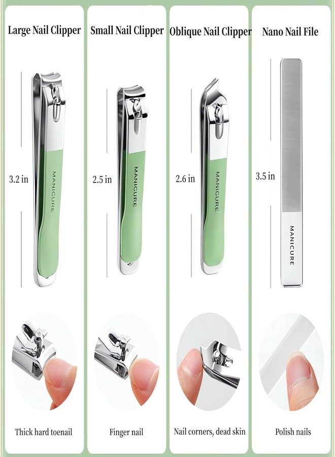 KRUPAVI Nail Cutter Clippers Set, Large Toe Nail Clippers Kit, Ultra Sharp Stainless Steel Cutter for Thick Finger Nail, 4 Pcs set for men women adult nail cutter set for Thick Toenails & Nails(Multi) - Image 1