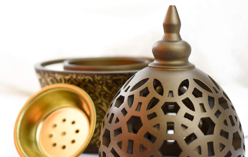 INTENSE OUD Calligraphy Style Closed Incense Burner, Coffee - Image 4