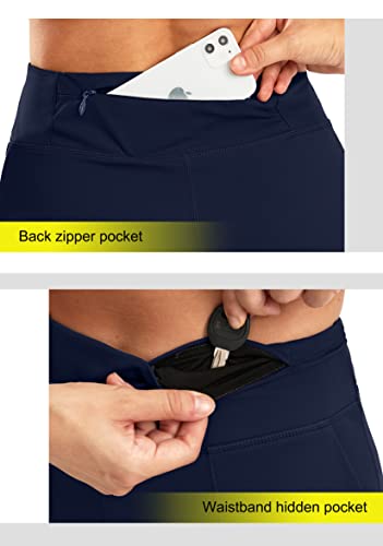 SANTINY Women's 6'' Athletic Long Shorts with 4 Pockets High Waisted Bermuda Shorts for Women Walking Running Casual (Navy_XL) - Image 5