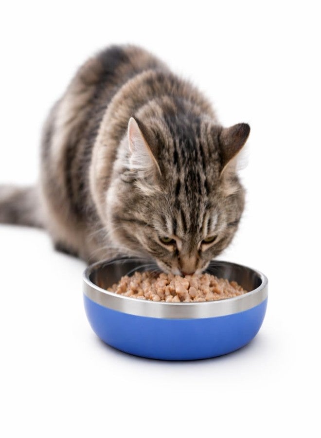 Zigly Lifestyle Meow Dish Double-Walled Cat Bowl - Whisker-Friendly, Anti-Slip Feeding Bowl for Cats, Voilet - Image 1