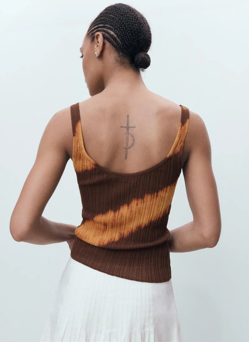 MANGO Tie-Dye Knitted Top