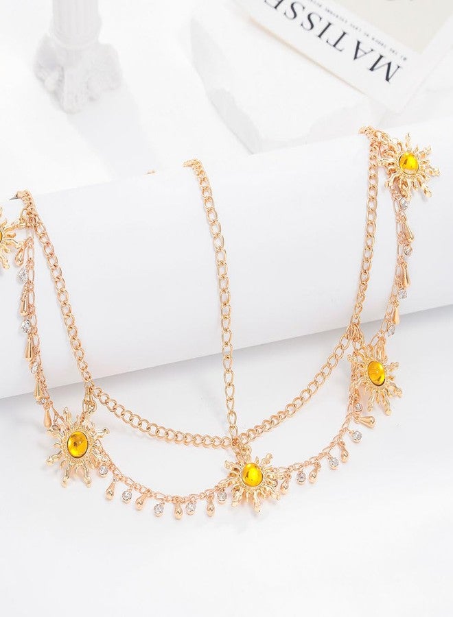 ووي مجوهرات سلسلة رأس ذهبية مرصعة بأحجار الراين، طوق رأس للجبهة للنساء - Image 4