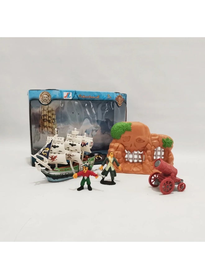 Caribbean Pirate Ship Toy Model June 1 Children's Day Small Gift Boys Play Home Doll Sailing Thief Ship-Color:Medium Pirate Ship 2 Figurine - Image 4