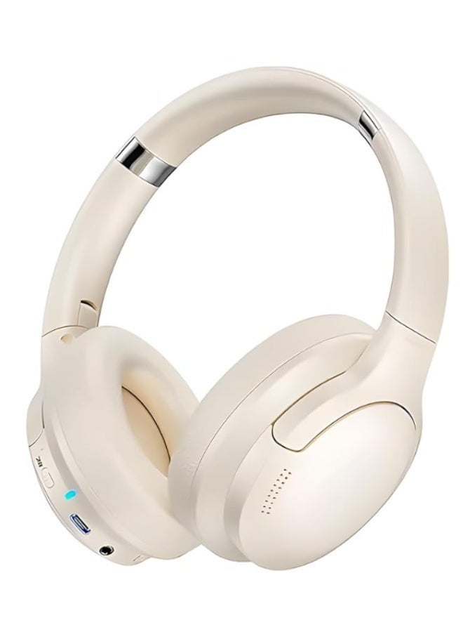 WEKOME M11 ANC Wireless On-Ear Headphones – Active Noise Cancelling Bluetooth Headset with Deep Bass, Built-in Mic & 8H Battery Life | Foldable Comfortable Design – White - Image 1