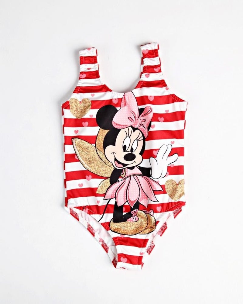 Rs Ramuni Girls Swimsuit Mickey Mause Red Digital Printed Swimwear For Pool  - Image 1