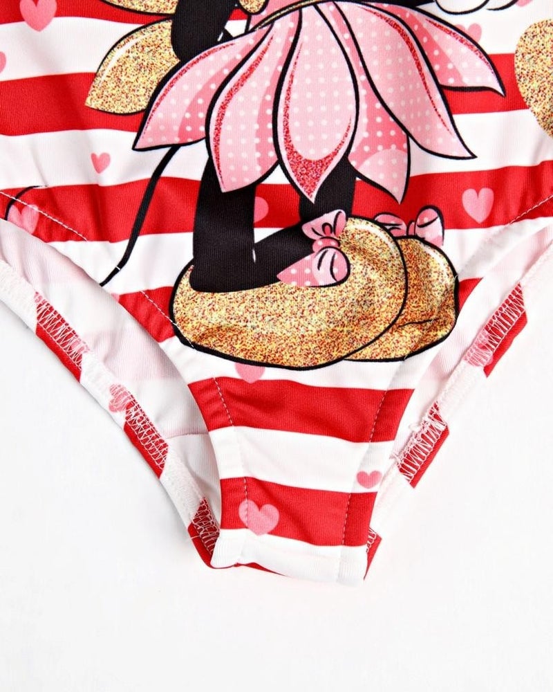 Rs Ramuni Girls Swimsuit Mickey Mause Red Digital Printed Swimwear For Pool  - Image 2