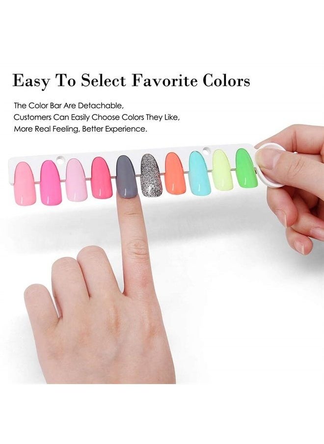 Nail Polish Swatch Book C8 Plastic Nail Color Display Book, No Need Glue, Professional 120 Colors Nail Polish Sample Book with Replacement Tips, No Need Pasting (C8)
