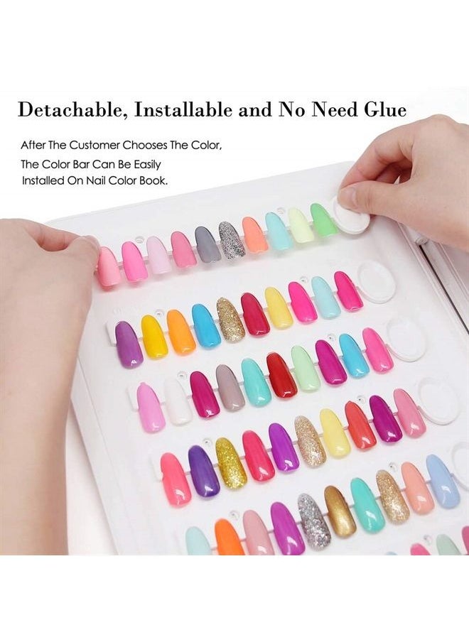 Nail Polish Swatch Book C8 Plastic Nail Color Display Book, No Need Glue, Professional 120 Colors Nail Polish Sample Book with Replacement Tips, No Need Pasting (C8)