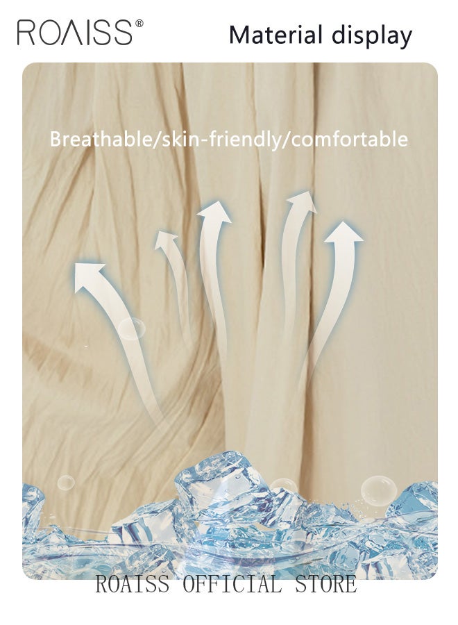 رويس بنطلون نسائي مريح ذو ساق واسعة مع ملمس منسوج لتشكيل الساق أنيق وتنحيف وحماية من الشمس وانسدال ممتاز - Image 5