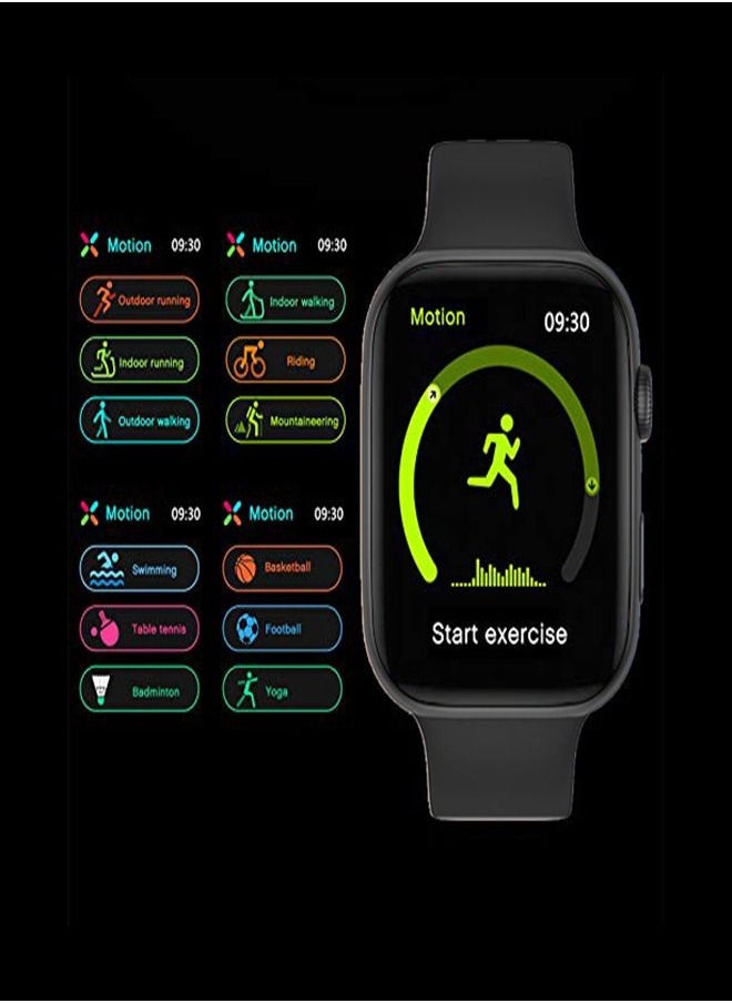 Generic - FR99 Pluse Smart Watch 44MM-SERIES 6 – Full Touch Screen, All watch Buttons Work with 2 Fabric & Silicone Straps, Support Arabic language, compatible Android & IOS - Image 1