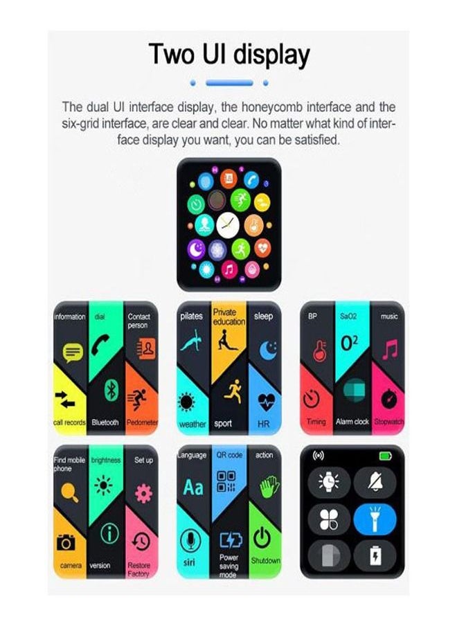 Generic - FR99 Pluse Smart Watch 44MM-SERIES 6 – Full Touch Screen, All watch Buttons Work with 2 Fabric & Silicone Straps, Support Arabic language, compatible Android & IOS - Image 1
