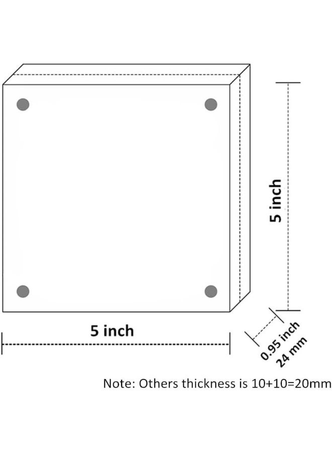 NIUBEE 5x5 Picture Frames, Clear Acrylic Photo Frame with Gift Box Package, 20% Thicker Blocks Magnetic Desktop Card Display - Image 2