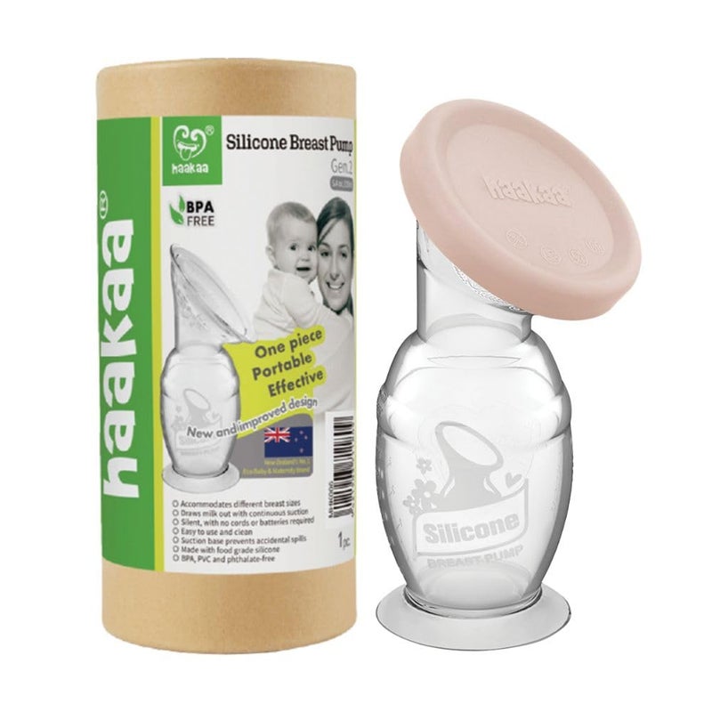 Haakaa - Silicone Breast Pump with Suction Base & Silicone Cap 100ml - Blush