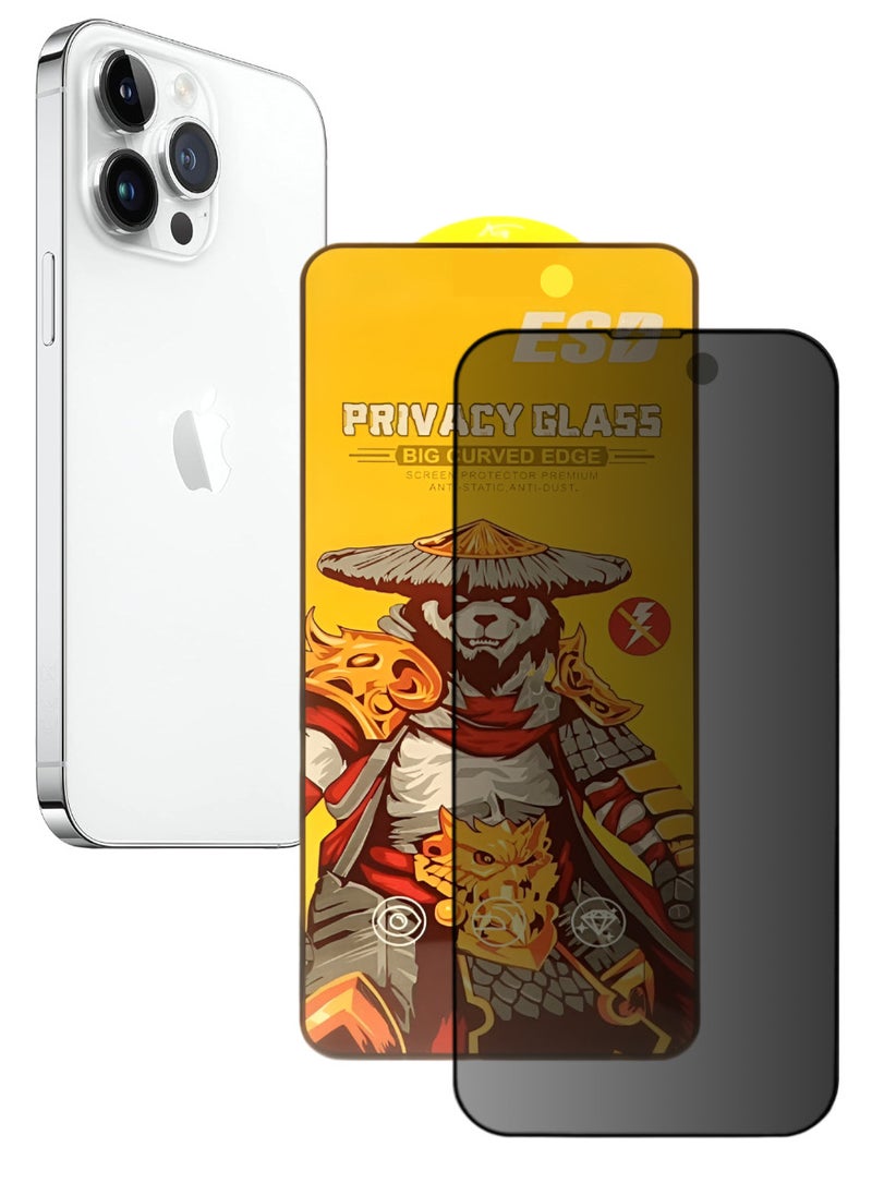 ESD Tempered Dustproof Privacy Glass Screen Protector Compatible For iPhone 14 Pro Max - Image 1