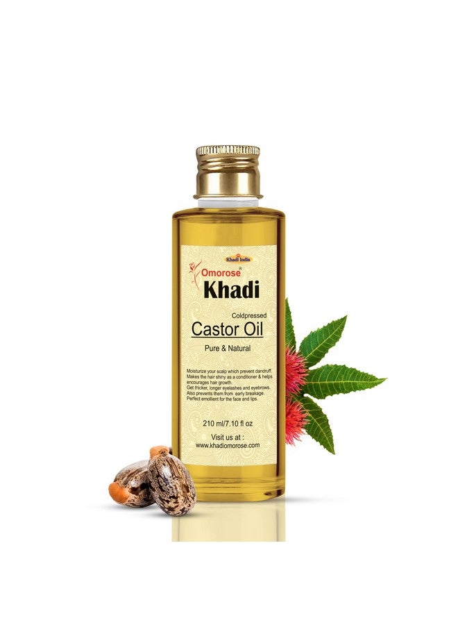 KHADI Omorose Castor Oil | Coldpressed & Hexane Free| Supports Stronger Hair| Hydrates Skin | Healthy Eyelashes Eyebrows, Lips & Nails -210 Ml - Image 2